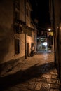 Narrow Alley With Old Houses In The Village Fazana In Croatia Royalty Free Stock Photo