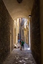 Narrow alley in the old town of Florence, Italy Royalty Free Stock Photo