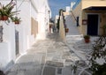 Narrow alley in Paros Island, Greece Royalty Free Stock Photo
