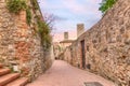 Narrow alley in San Gimignano, Tuscany, Italy Royalty Free Stock Photo