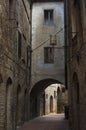 Narrow Alley in San Gimignano Royalty Free Stock Photo