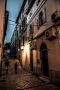 Narrow Alley With Stairs In The Night In Pula Croatia