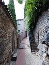 narrow alley of a french medieval village Royalty Free Stock Photo