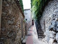 narrow alley of a french medieval village Royalty Free Stock Photo