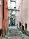 Narrow alley between traditional liguria houses