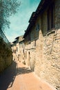 Narrow alley in world famous San Gimignano Royalty Free Stock Photo