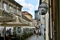 Narrow Alley With Outdoor Dining in Zagreb, Croatia