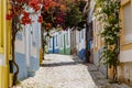 On the narrow Alleys of Ferragudo, Algarve, Portugal Royalty Free Stock Photo