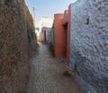 Narrow alleyway of ancient city of Jugol. Harar. Ethiopia. Royalty Free Stock Photo