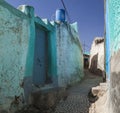 Narrow alleyway of ancient city of Jugol. Harar. Ethiopia.