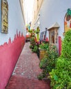 Narrow alleyway in historic Paulsbo, Washington