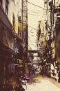 Narrow alleyway in old town
