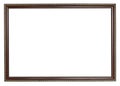 Narrow ancient dark brown wooden picture frame