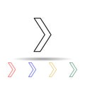 narrow arrow multi color style icon. Simple thin line, outline vector of web icons for ui and ux, website or mobile application Royalty Free Stock Photo