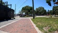 Narrow back road made of brick Royalty Free Stock Photo