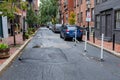 Narrow back streets at Boston`s Mount Vernon area