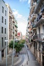 Narrow Barcelona Street, Spain Royalty Free Stock Photo