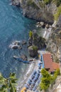 Narrow beach on the Amalfitan coast Royalty Free Stock Photo