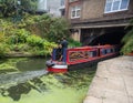 Narrow boat enters tunnel