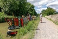 A narrow boat on the Kennet & Avon Canal at Bradford on Avon, Wiltshire, United Kingdom