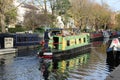 Narrow boat on Regent's Canal near Little Venice.