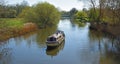 Narrow Boat on the river Great Ouse at St Neots Cambridgeshire England.