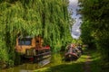 Narrow boats moored on the Oxford Canal Royalty Free Stock Photo