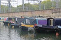 Narrow boats on the Regents canal, London Royalty Free Stock Photo