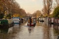 Narrow boats Grand Union Canal London Royalty Free Stock Photo