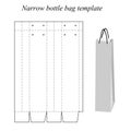 Narrow bottle bag template, vector, isolated on white background Royalty Free Stock Photo