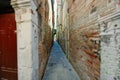 Narrow brick streets in Venice, Italy Royalty Free Stock Photo