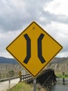 Narrow bridge sign Royalty Free Stock Photo