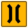 Narrow Bridge Traffic Road Sign,Vector Illustration, Isolate On White Background Label .EPS10 Royalty Free Stock Photo