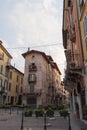 Narrow building in Brescia Old Town, Lombardy, Italy