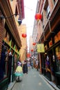 Narrow Business Lane in Chinatown in Victoria