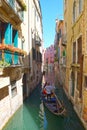 Narrow canals with gondolas Venice, Italy, Europe. Royalty Free Stock Photo