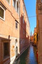 Narrow canals with gondolas Venice, Italy, Europe Royalty Free Stock Photo