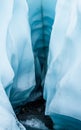 Narrow canyon entrance into ice cave on Alaska`s Matnauska Glacier Royalty Free Stock Photo