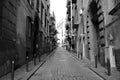 Narrow city street in naples spanish quarter in italy