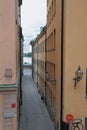 Narrow city street. Stockholm, Sweden Royalty Free Stock Photo