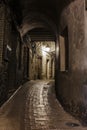 Narrow cobbled street in old town Peille France Royalty Free Stock Photo