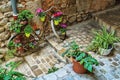 Narrow cobbled street in the old village Tourrettes Royalty Free Stock Photo