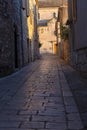 The narrow cobbled street of Stari Grad town on Hvar island Royalty Free Stock Photo