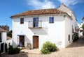 Narrow, cobbled streets and houses of Spanish Pueblo