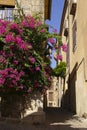 Narrow cobbled streets in the old Jewish quarter of Caceres Royalty Free Stock Photo