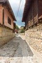 The narrow, cobbled streets of the old Koprivshtitsa, Bulgaria Royalty Free Stock Photo