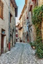 Narrow cobbled streets in the old village Lyuseram