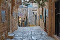 Narrow cobblestoned lanes of the old city of Jaffa Royalty Free Stock Photo