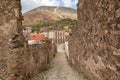 Narrow colonial street at Real de Catorce, Mexico Royalty Free Stock Photo