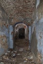 Narrow corridor in old fortress